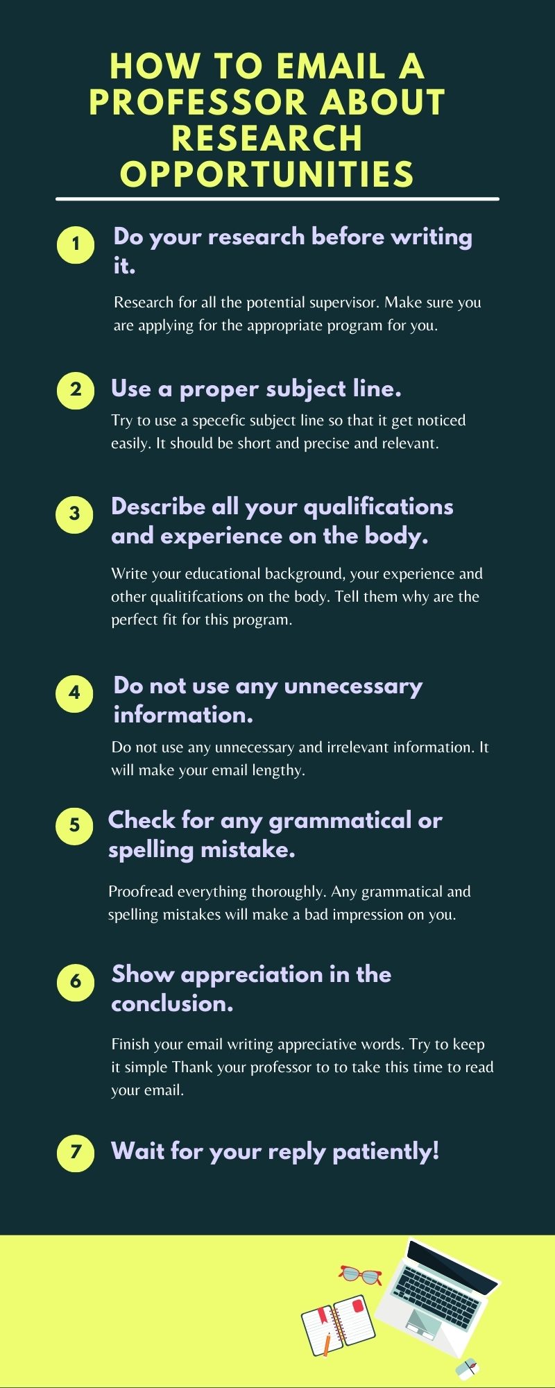 Infographics - how to email a professor about research opportunities