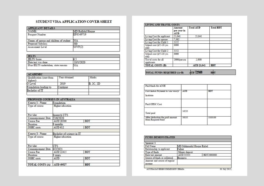 Application Cover Sheet